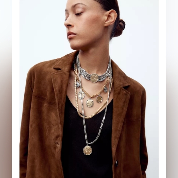Zara Jewelry - Zara 4 Pack Of Metal Necklace With Combined Medallions